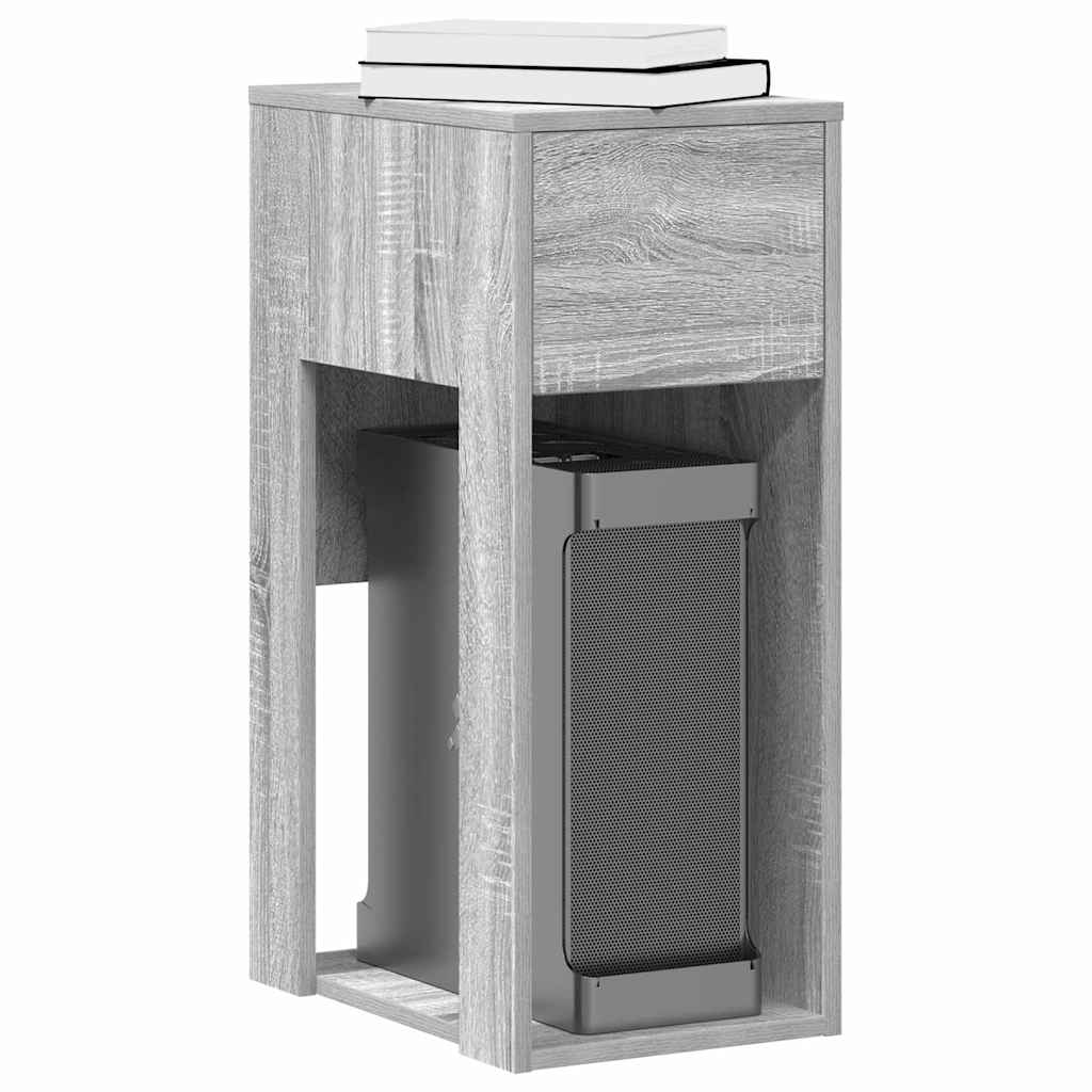 Computer Tower Stand with Drawer Grey Sonoma 30x44x74 cm - Sid & Sam