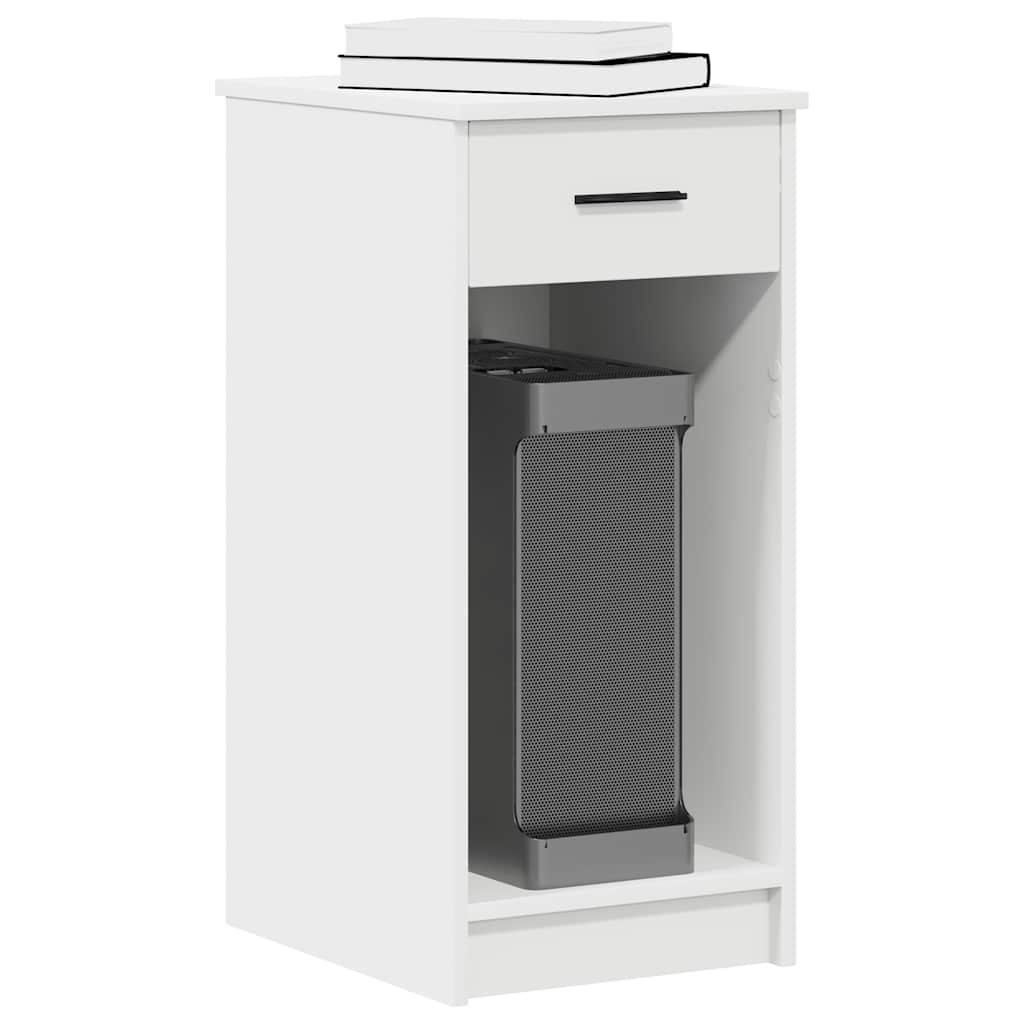Computer Tower Stand with Drawer White 35x45x77 cm - All Things Good