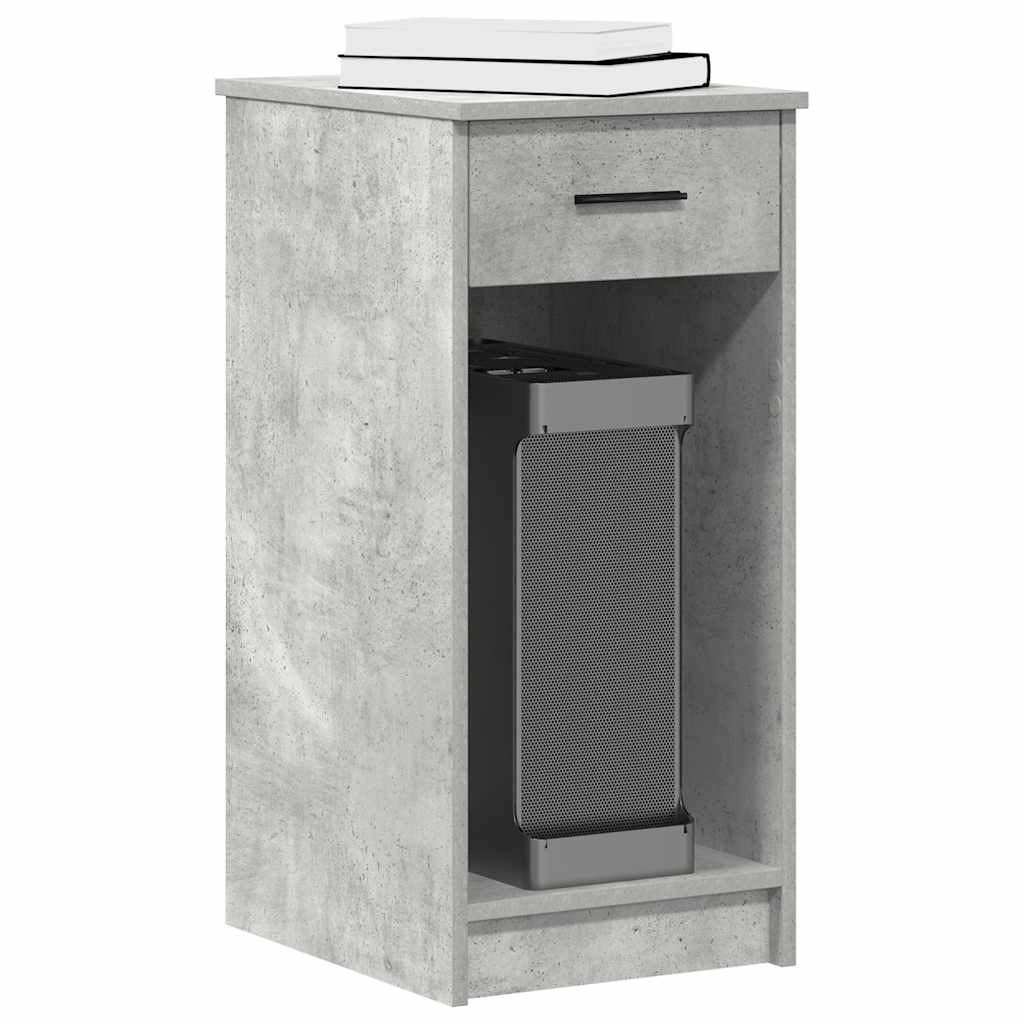 Computer Tower Stand with Drawer Concrete Grey 35x45x77 cm - Unbeatable Bargains