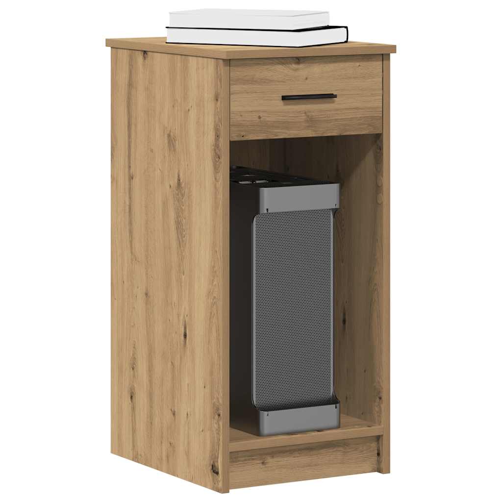 Computer Tower Stand with Drawer Artisan Oak 35x45x77 cm - Merkel Designers