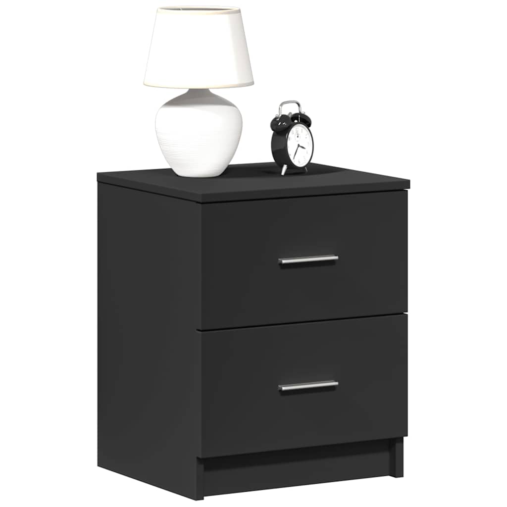Bedside Cabinets 2 Pieces with 2 Drawers Black 40x36x50 cm - Charlotte Dunes