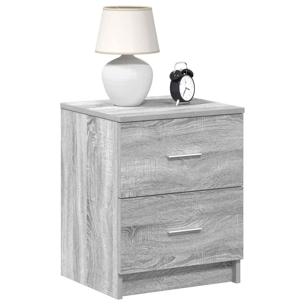 Bedside Cabinet with 2 Drawers Grey Sonoma 40x36x50 cm - Decor Base