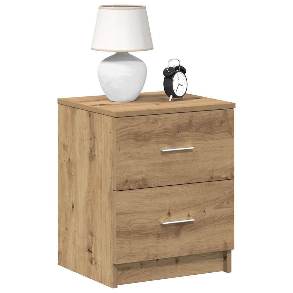 Bedside Cabinets 2 Pieces with 2 Drawers Artisan Oak 40x36x50 cm - Decor Base