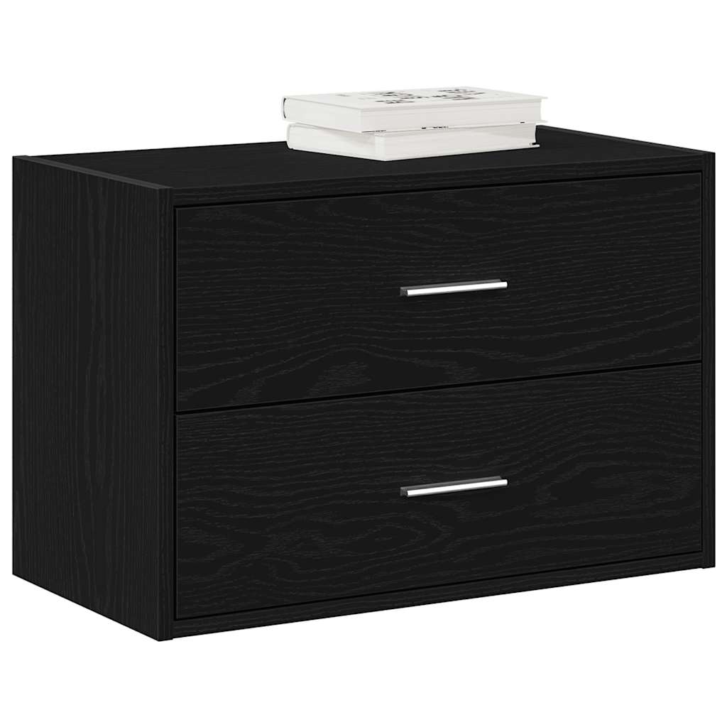 RIMA I Black Chest of Drawers - Small-sized, 2 Drawers - Direct Imports