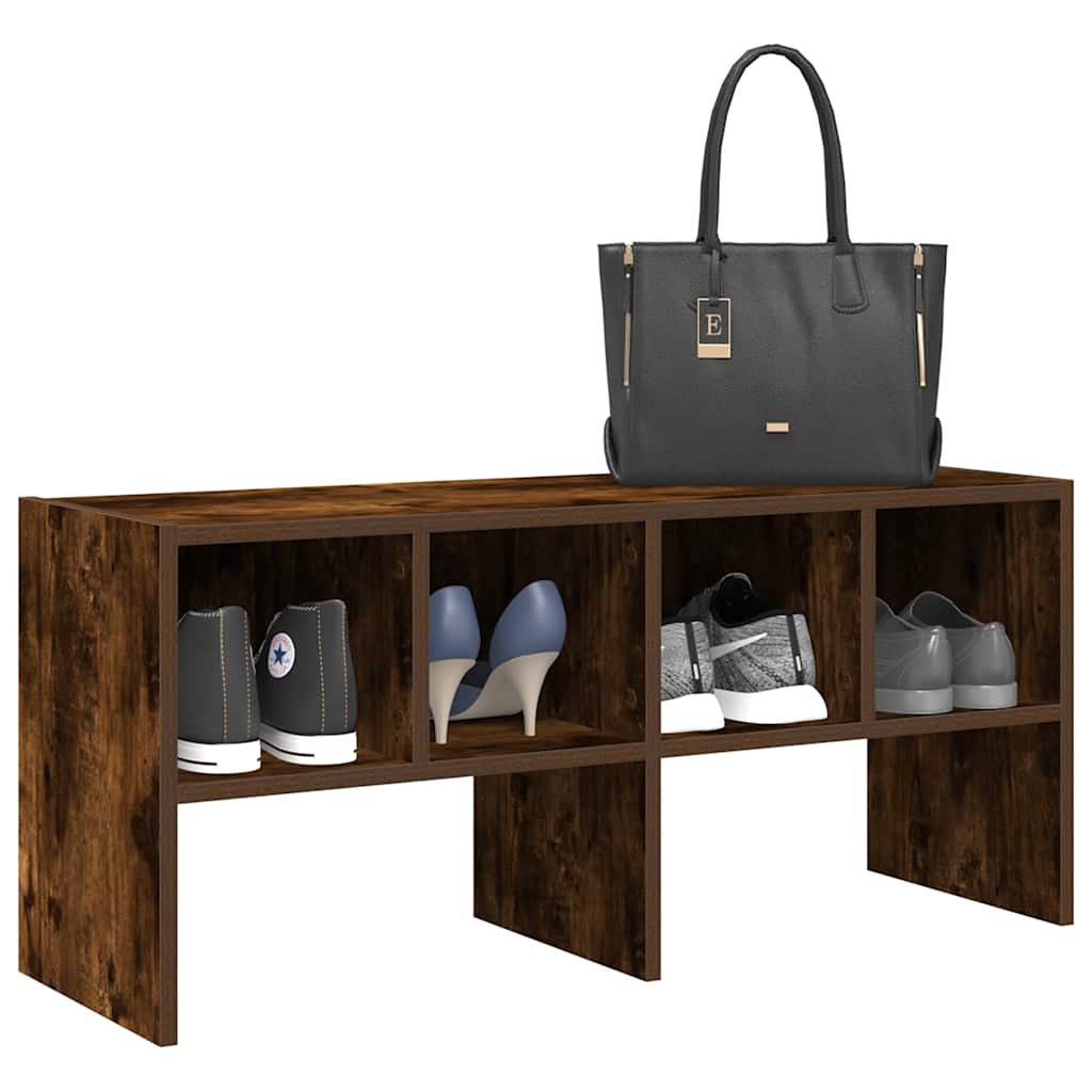 OMNI Medium Shoe Rack Stackable Smoked Oak - R and M Furniture