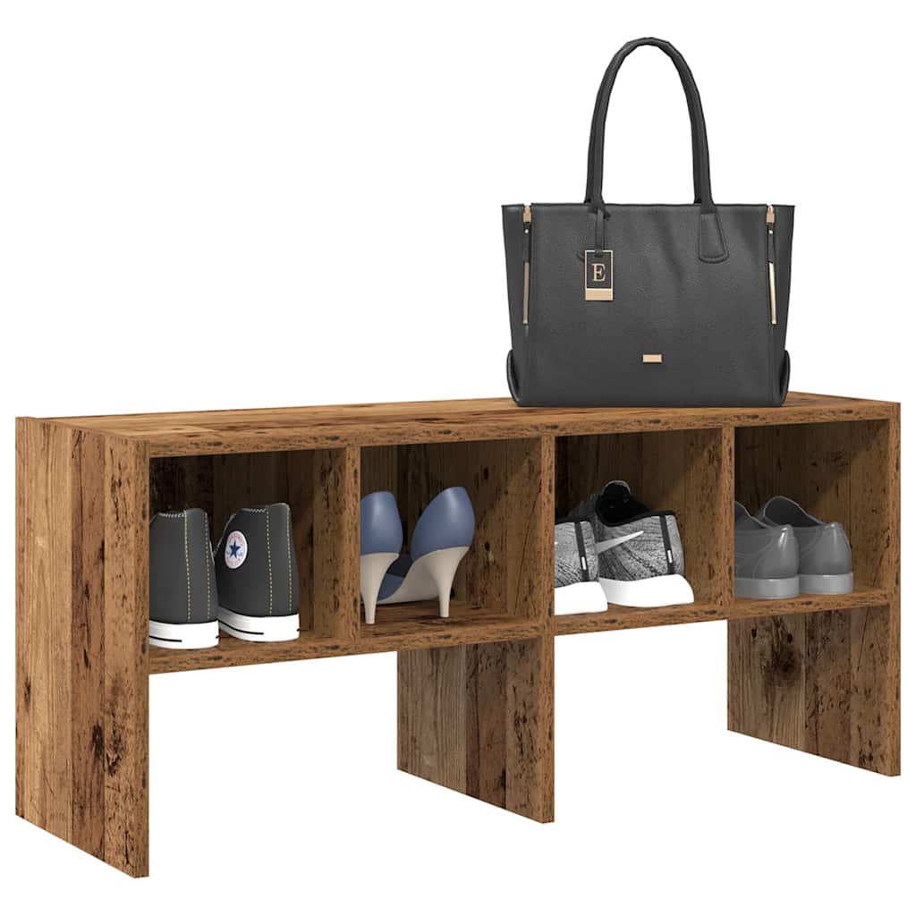 OMNI Medium Shoe Rack Stackable Old Wood - Charlotte Dunes