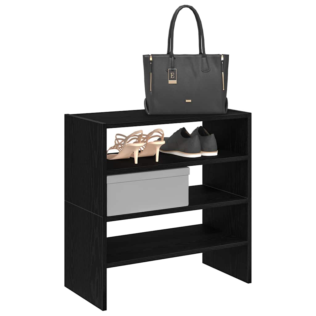 MARINER Small Shoe Racks 2 Pieces Stackable Black Oak - Charlotte Dunes