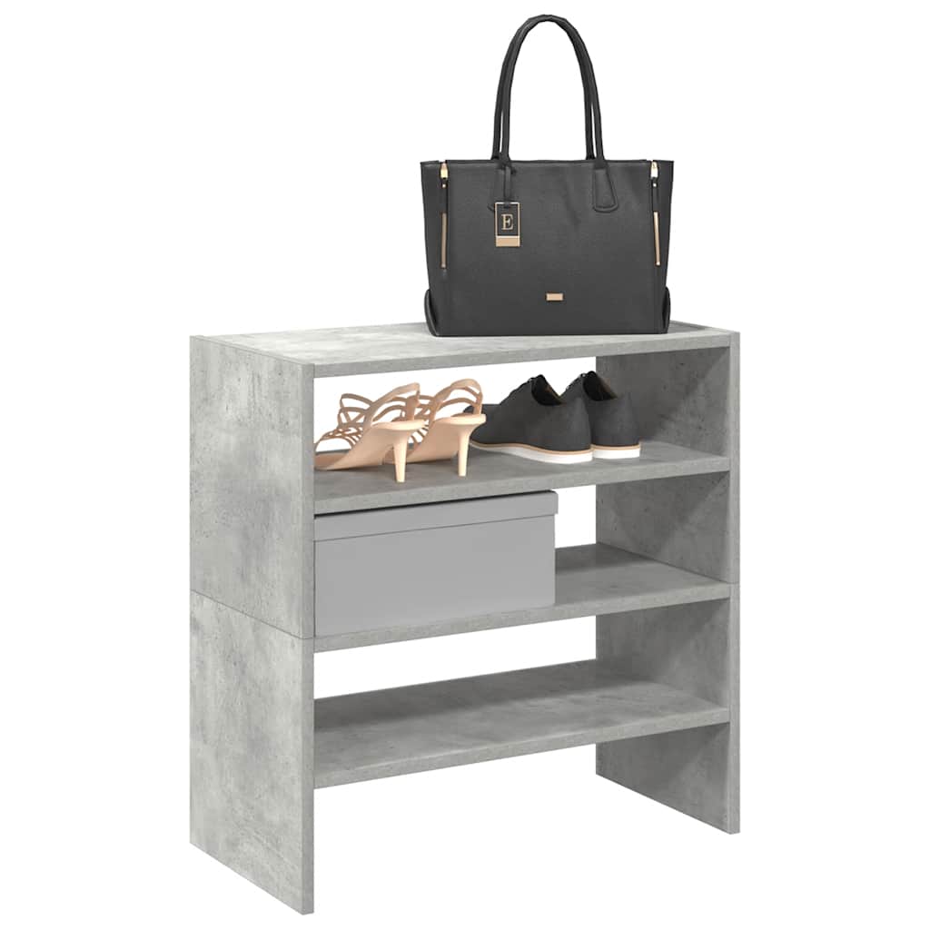 MARINER Small Shoe Racks 2 Pieces Stackable Concrete Grey - Discount Dealers