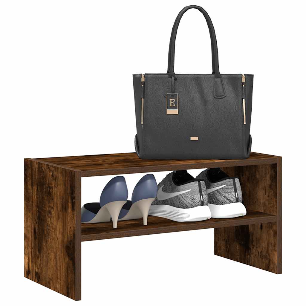 MARINER Small Shoe Rack Stackable Smoked Oak - Merkel Designers