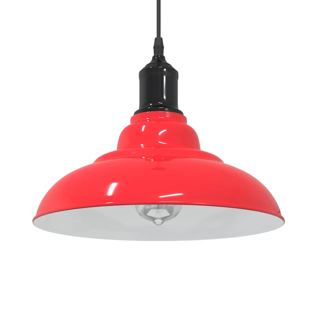 Pendant Lamp Height Adjustable E27 Gloss Red 31 cm Metal - Brittle & Co