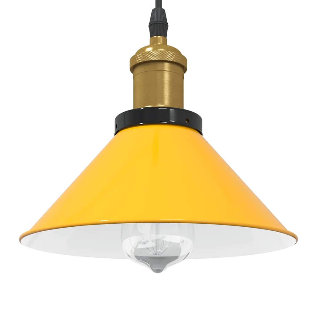 Pendant Lamp Height Adjustable E27 Gloss Yellow 22 cm Metal - Sid & Sam