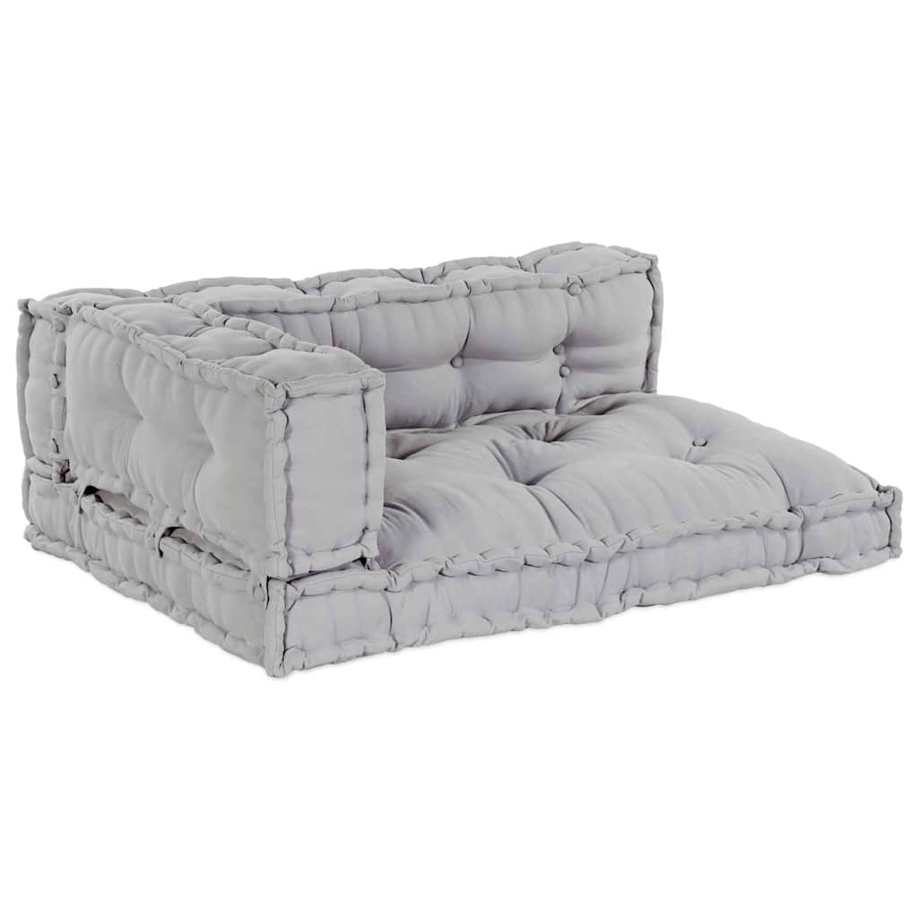 Pallet Sofa Cushion with Arm and Back Support, Grey Fabric - Brittle & Co