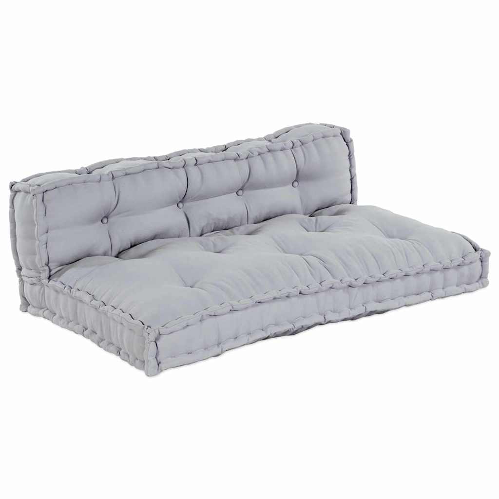 Pallet Sofa Cushion with Back Support in Grey Fabric - Design Hut