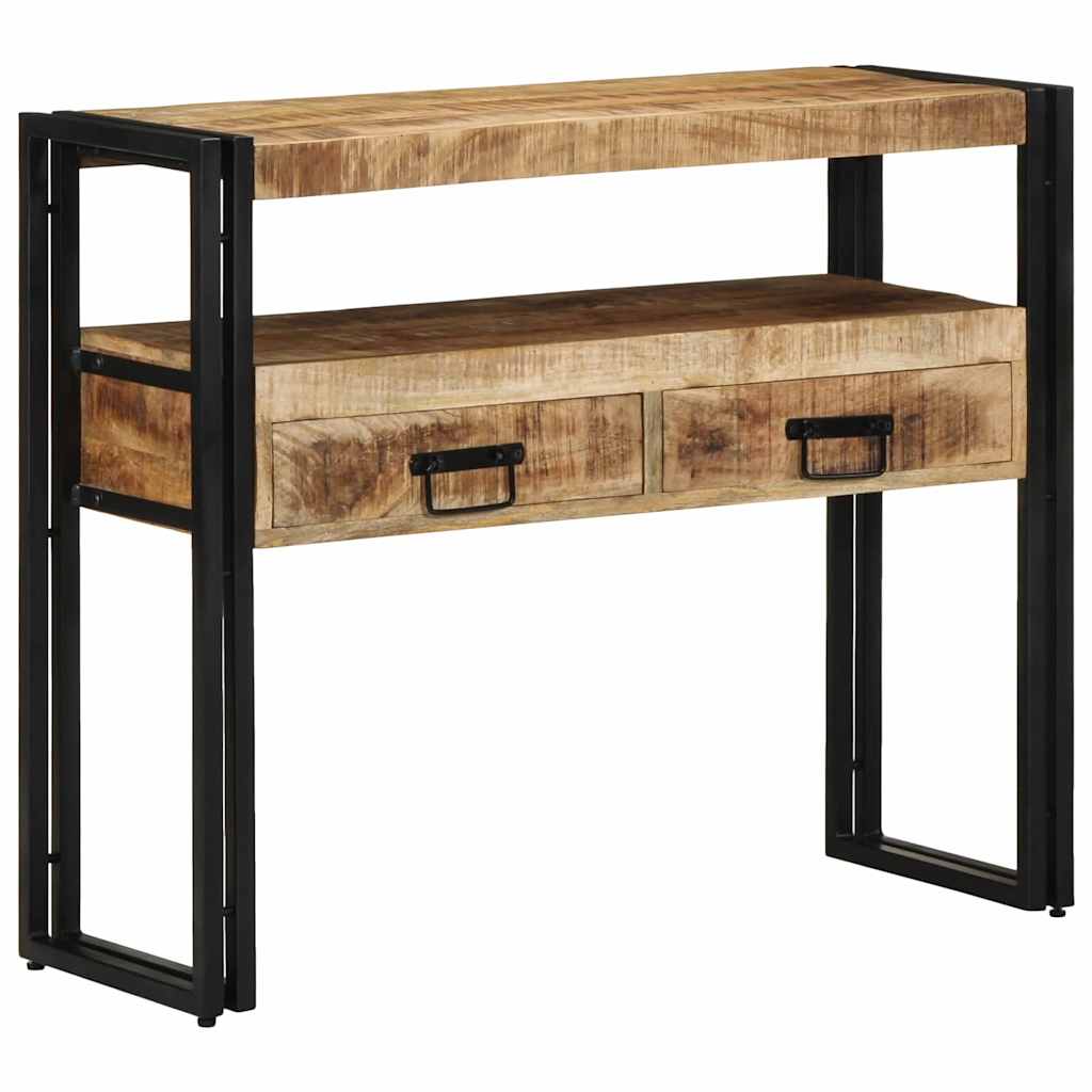 End Tables Black 90x33x75 cm Solid Mango Wood and Metal - Style and Chic