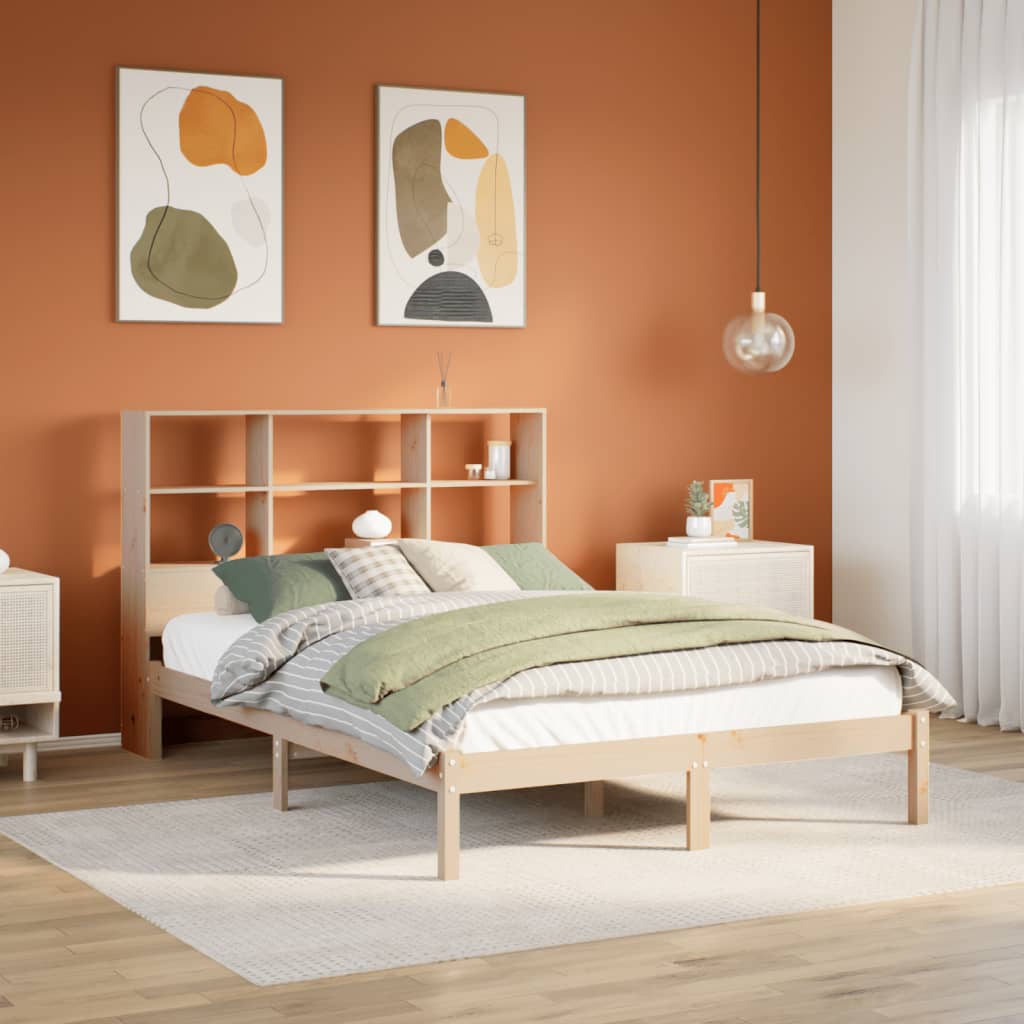 Bookcase Bed 160x200cm Solid Wood Pine - Millennium Furniture