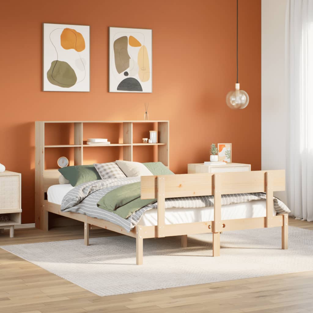 Bookcase Bed 160x200cm Solid Wood Pine - Merlin Deals