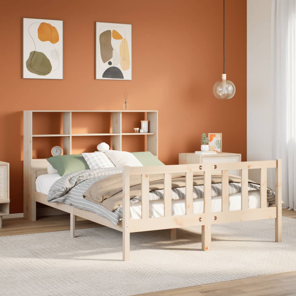 Bookcase Bed 160x200cm Solid Wood Pine - Merkel Designers