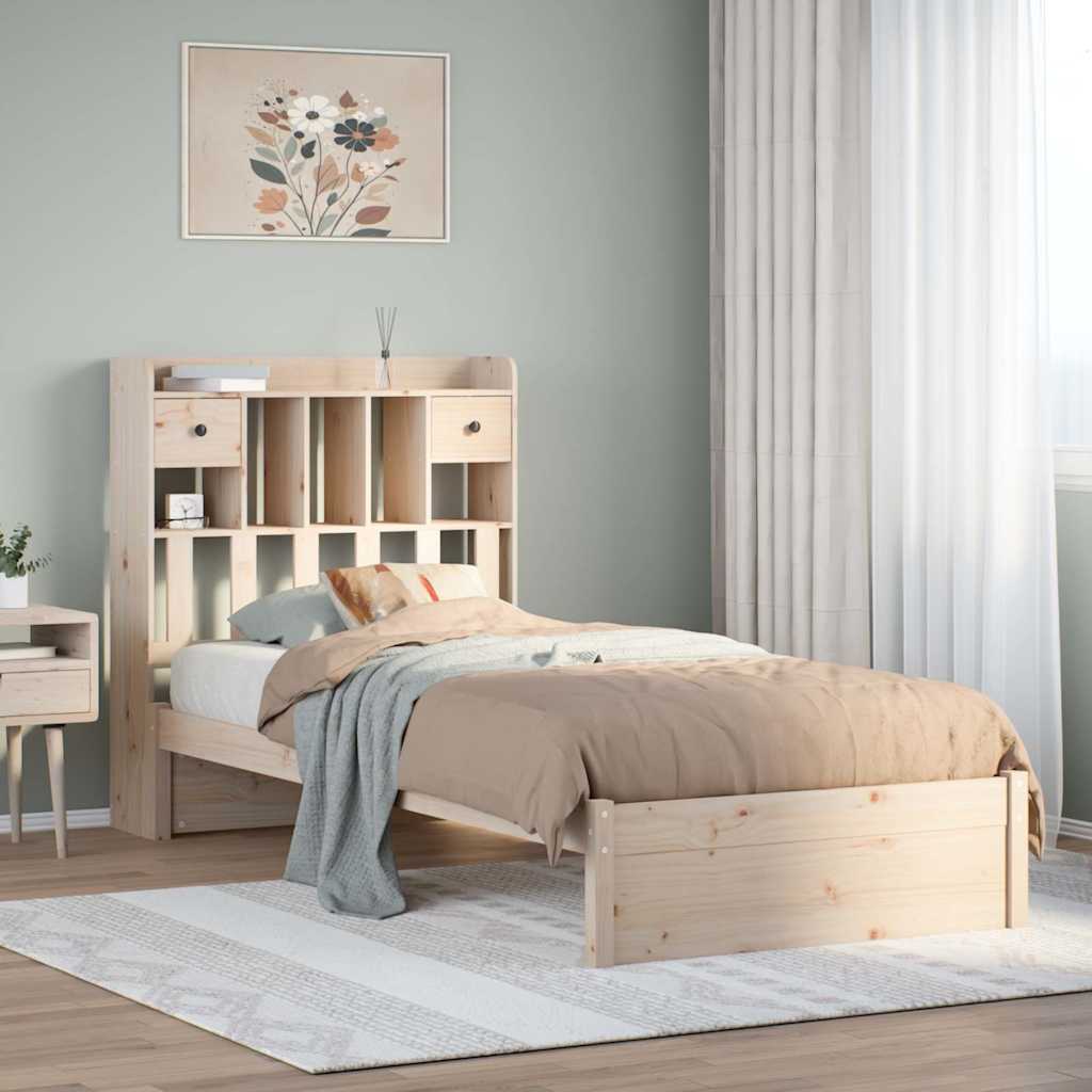 Bookcase Bed 75x190cm Small Single Solid Wood Pine - All Things Good