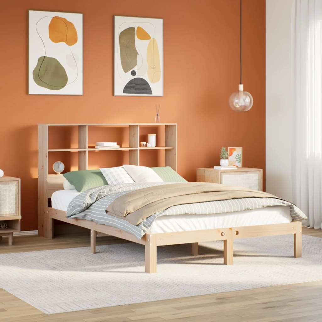 Bookcase Bed 160x200cm Solid Wood Pine - Discount Dealers