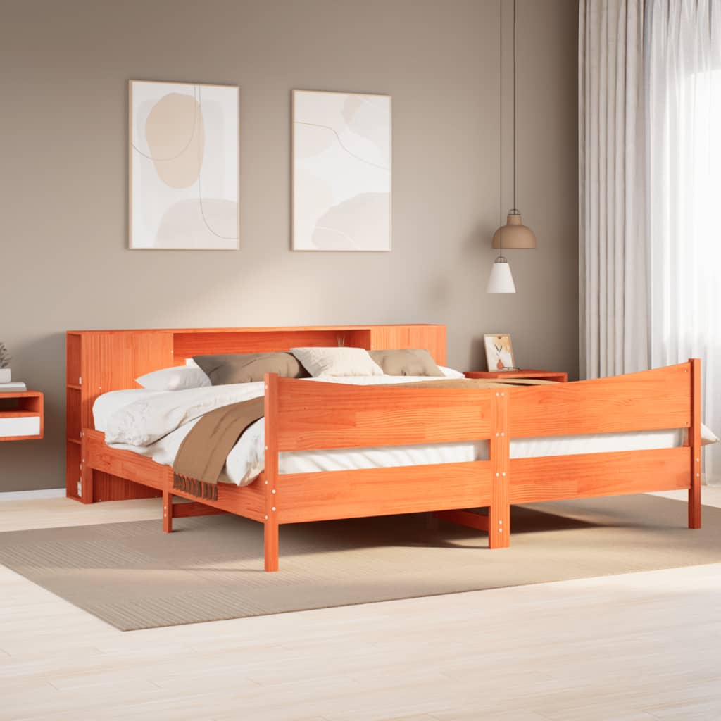 Bedframe Wax Brown 180x200cm Super King Solid Wood Pine - The Home Maker