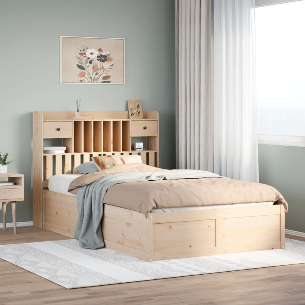 Bedframe 135x190cm Double Solid Wood Pine - Merlin Deals