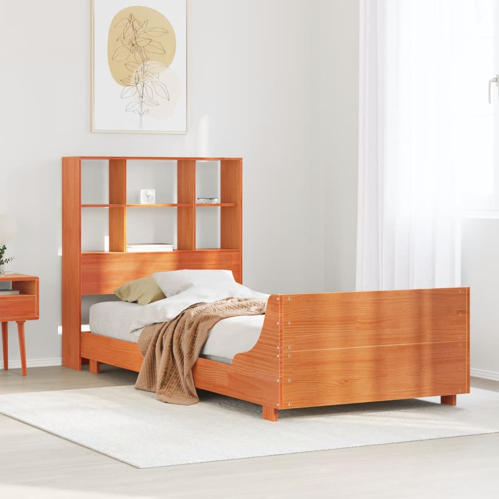 Bedframe Wax Brown 75x190cm Small Single Solid Wood Pine - Sid & Sam