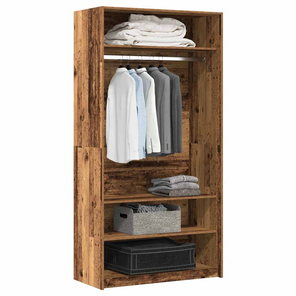 Wardrobe Old Wood 100x50x200 cm Engineered Wood - Discount Dealers