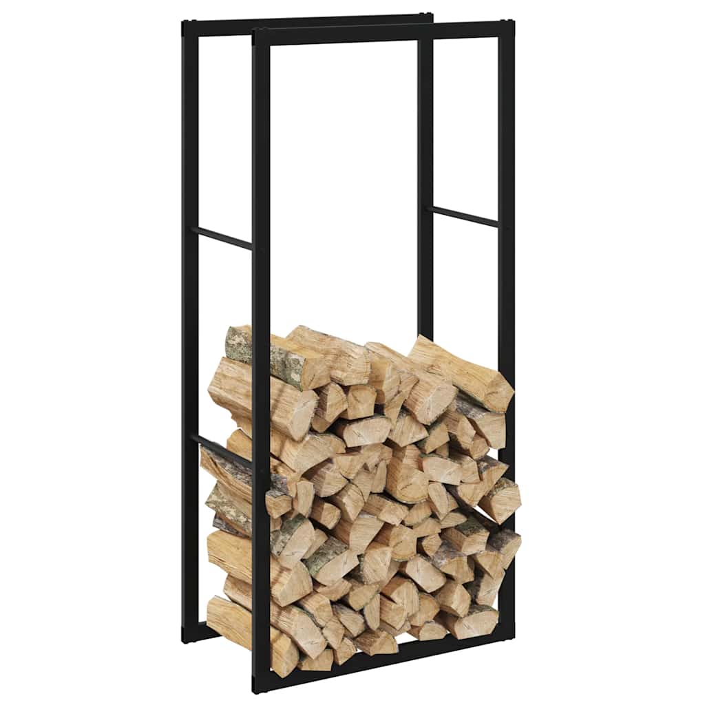 Firewood Rack Black 55x30x116 cm Steel - Design Hut