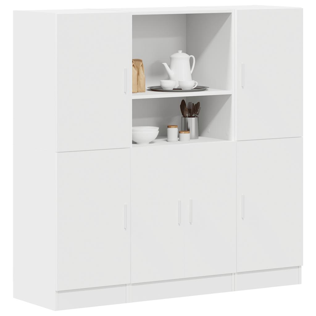 3 Piece Kitchen Cabinet Set White Engineered Wood - Casper Homes