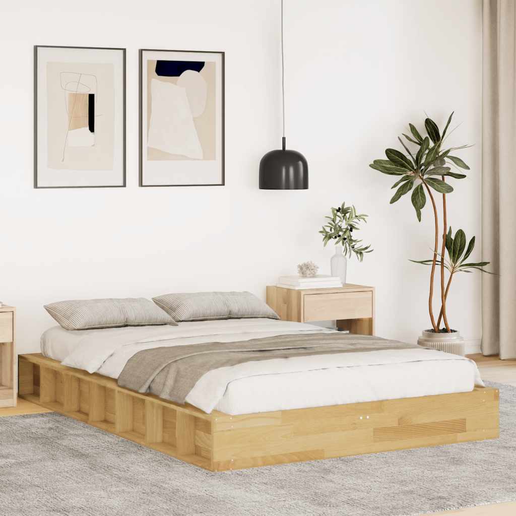 Bedframe 120x200cm Solid Wood Oak - Casper Homes