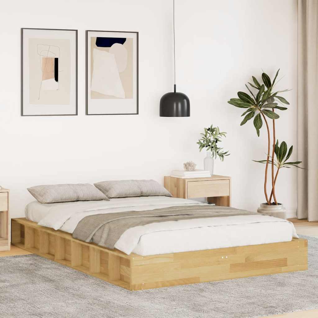 Bedframe 120x190cm Solid Wood Oak - Style and Chic