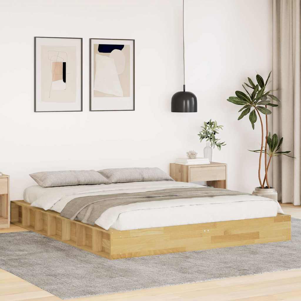 Bedframe 135x190cm Solid Wood Oak - Charlotte Dunes