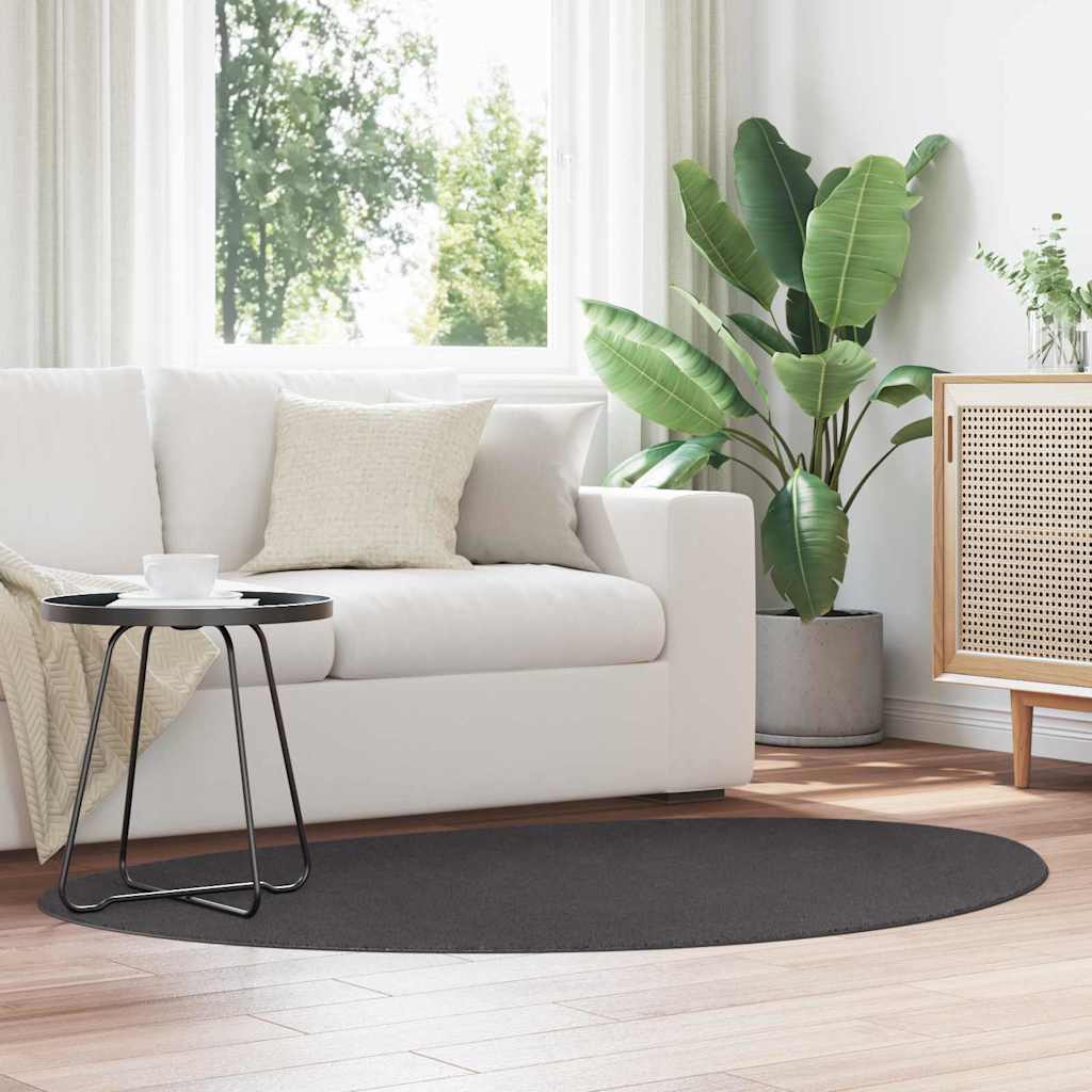 Rug Folding Anthracite 120 x 170 cm Polyester - Charlotte Dunes