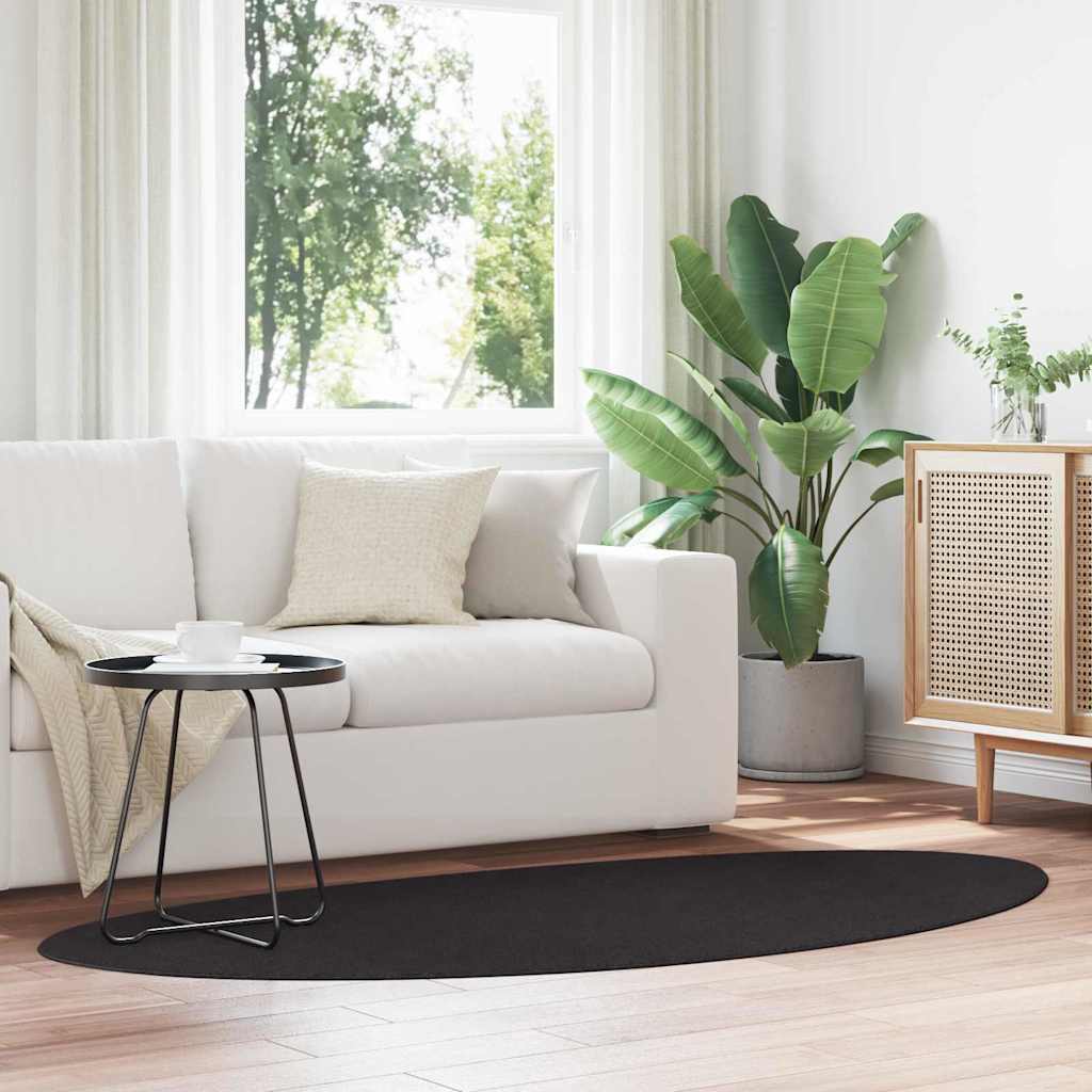 Rug Folding Black 100 x 200 cm Polyester - Brittle & Co