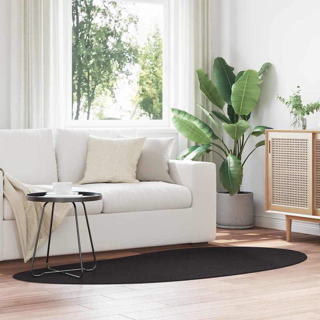 Rug Folding Black 100 x 200 cm Wool - The Home Maker