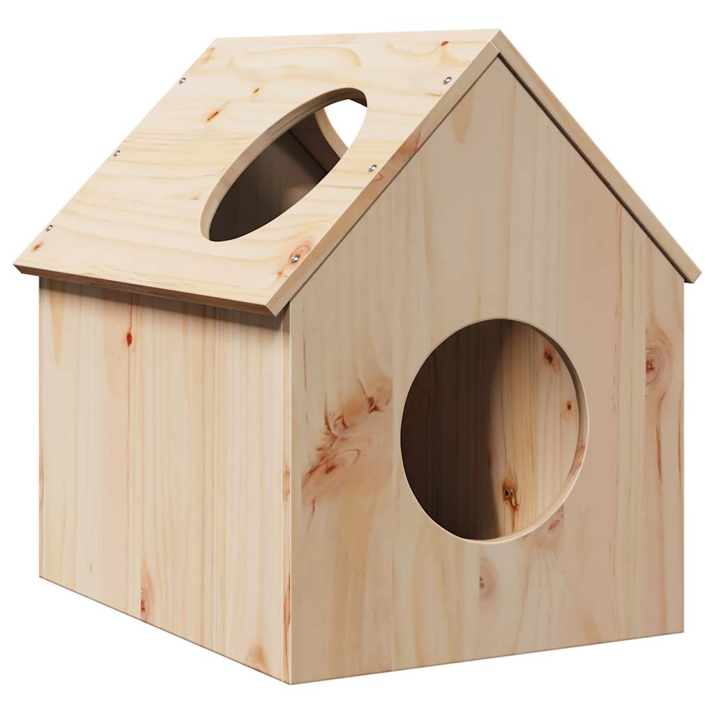 Cat House 41x50x50 cm Solid Wood Pine - Unbeatable Bargains
