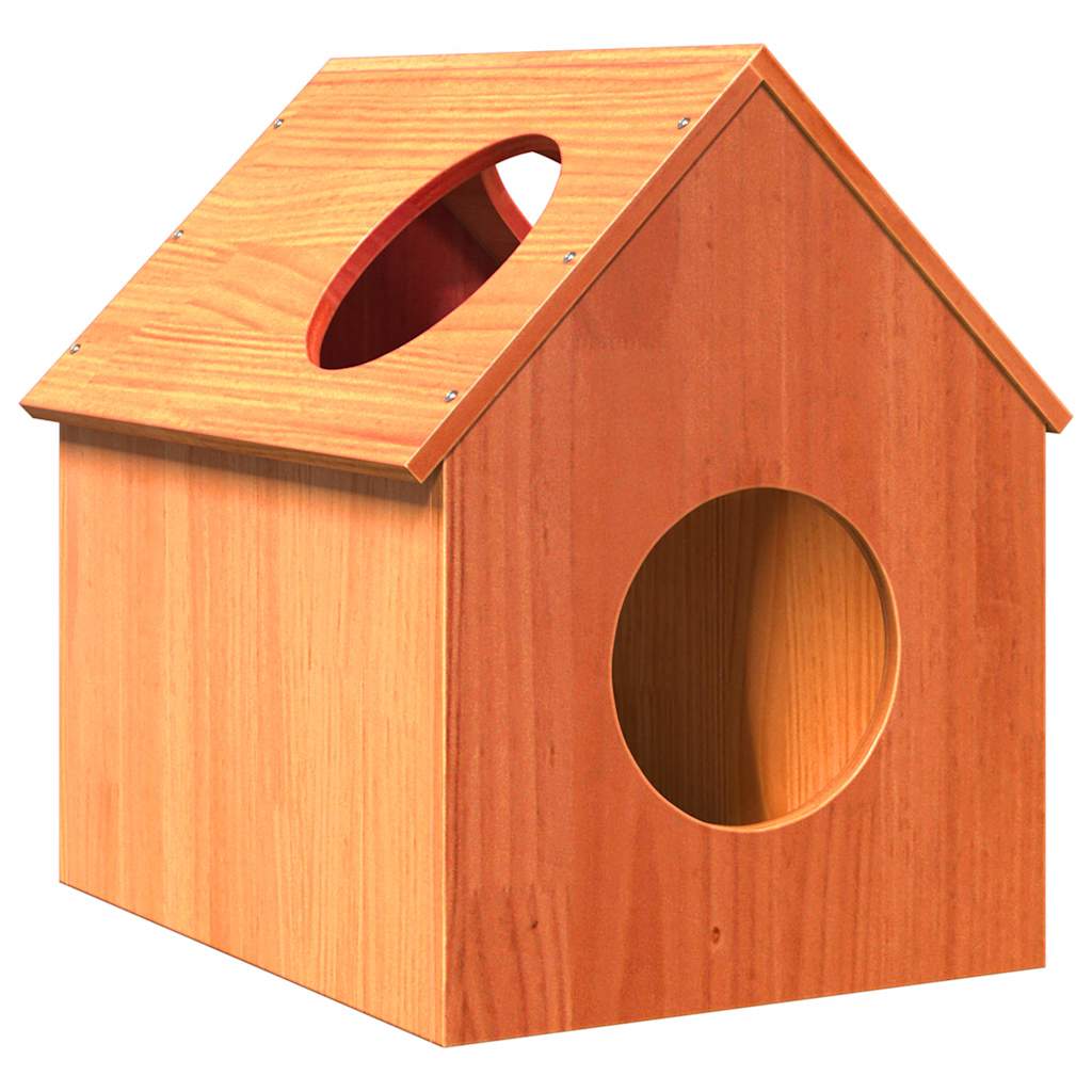 Cat House Wax Brown 41x50x50 cm Solid Wood Pine - Unbeatable Bargains
