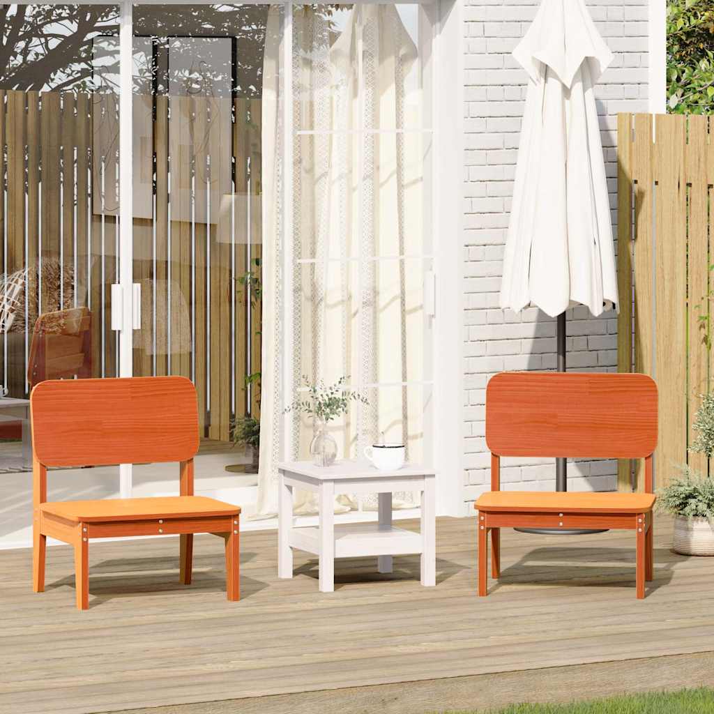 Garden Chairs 2 pcs Wax Brown 60x52.5x72 cm Solid Wood Pine - Sid & Sam