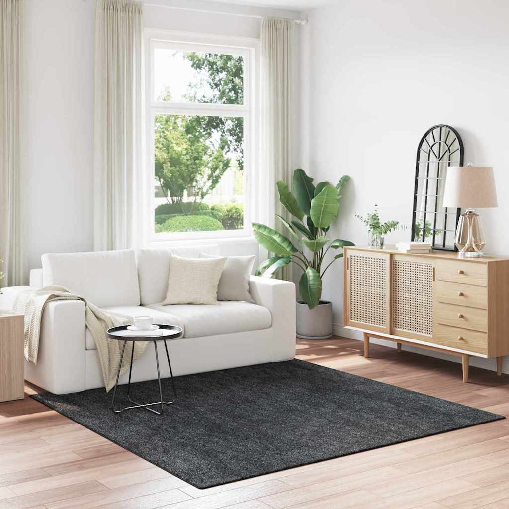 Shaggy Rug with Latex Backing Dark Grey 200x200 cm - Direct Imports