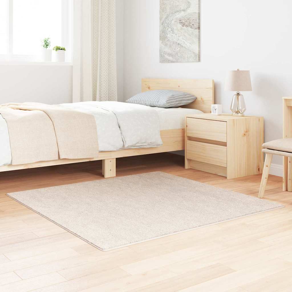 Shaggy Rug High Pile Cream 120x120 cm PP - Casper Homes
