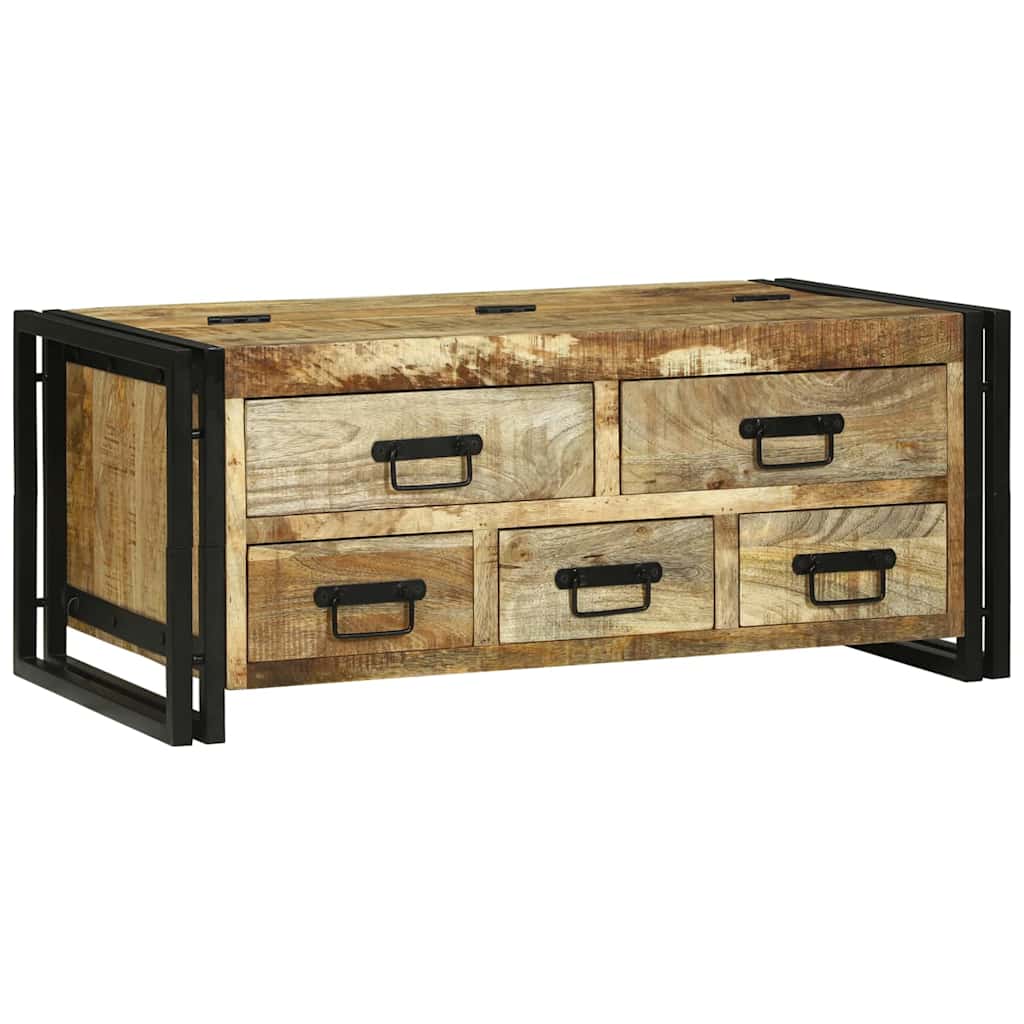 Coffee Table 90x50x38 cm Solid Wood Rough Mango - Merlin Deals