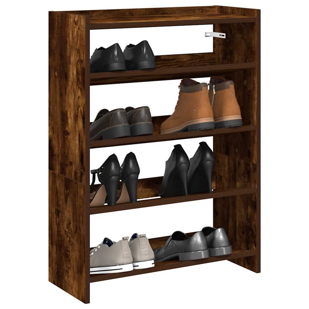 AVIATOR Narrow Shoe Rack Smoked Oak - R and M Furniture