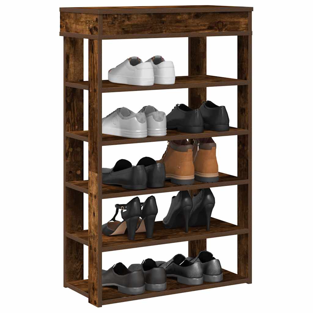 VANGUARD Narrow Shoe Rack Smoked Oak - Decor Base