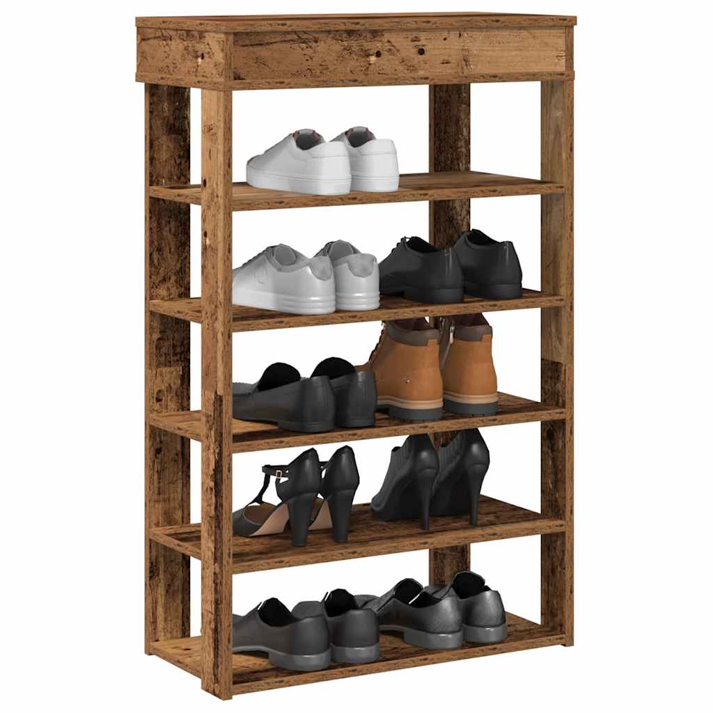 VANGUARD Narrow Shoe Rack Old Wood - Design Hut