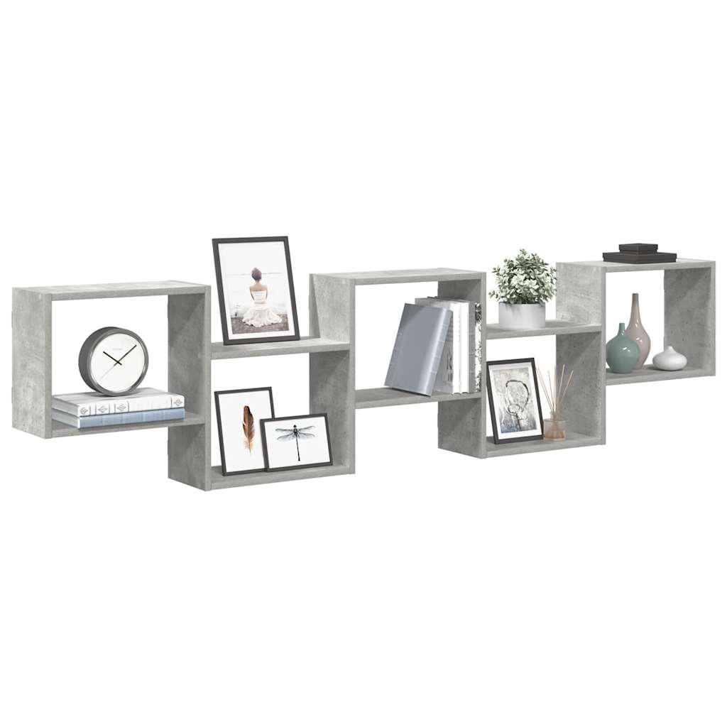 Wall Cube Shelf 5 Compartments Concrete Grey Engineered Wood - Tyrell & Tyrell