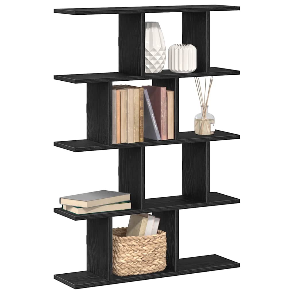 Wall Cube Shelf 12 Compartments Black Engineered Wood - Decor Base