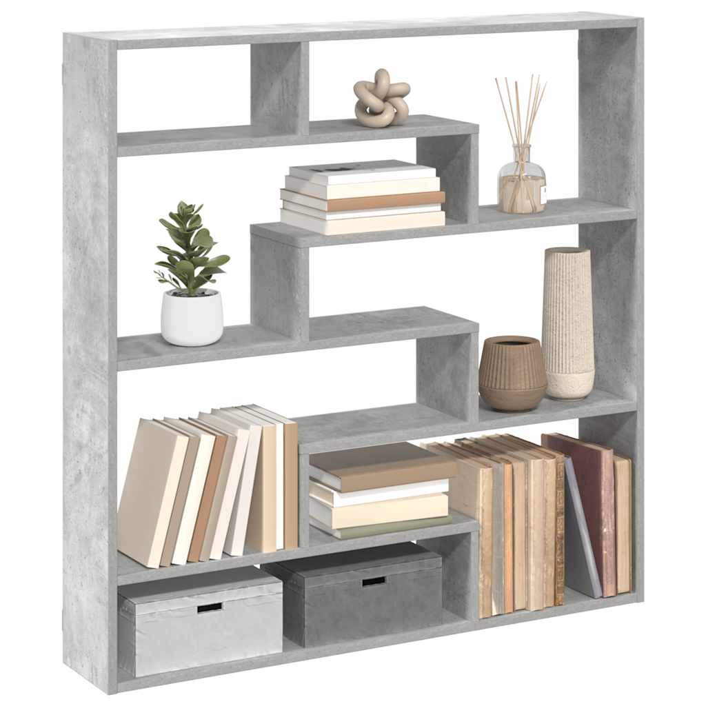 Wall Cube Shelf 7 Compartments Concrete Grey Engineered Wood - Brittle & Co