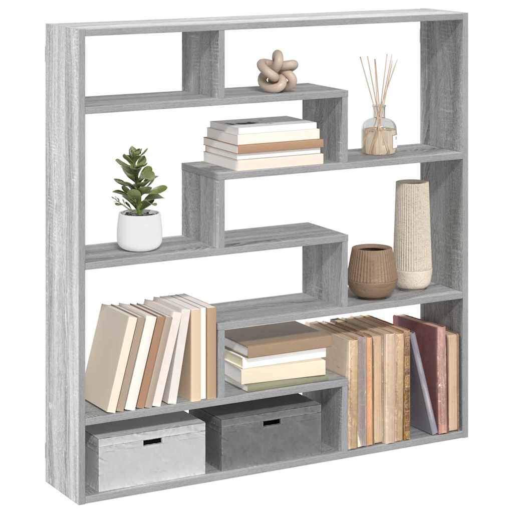 Wall Cube Shelf 7 Compartments Grey Sonoma Engineered Wood - Direct Imports