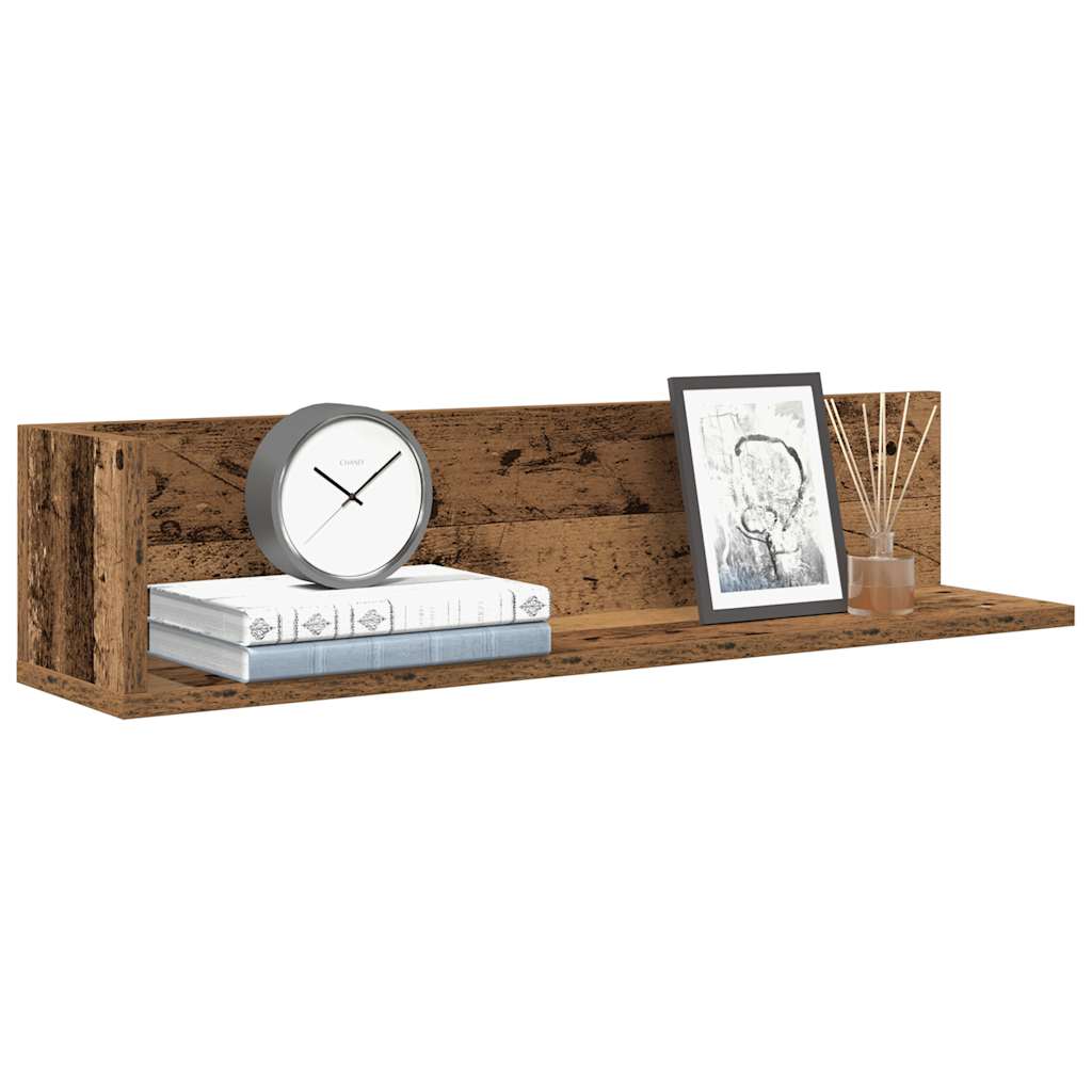 Wall Shelves 2 pcs Old Wood 75x16.5x16.5 cm Engineered Wood - Millennium Furniture