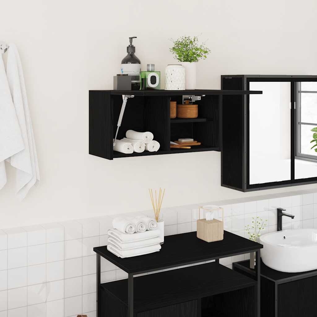 Bathroom Wall Cabinet Black 60x25x30 cm Engineered Wood - Style and Chic